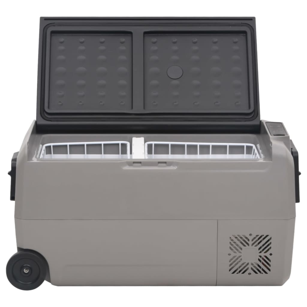 Koelbox Met Wielen En Adapter Pp En Pe Zwart En Grijs