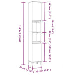 Badkamerkast 30X30X190 Cm Bewerkt Hout