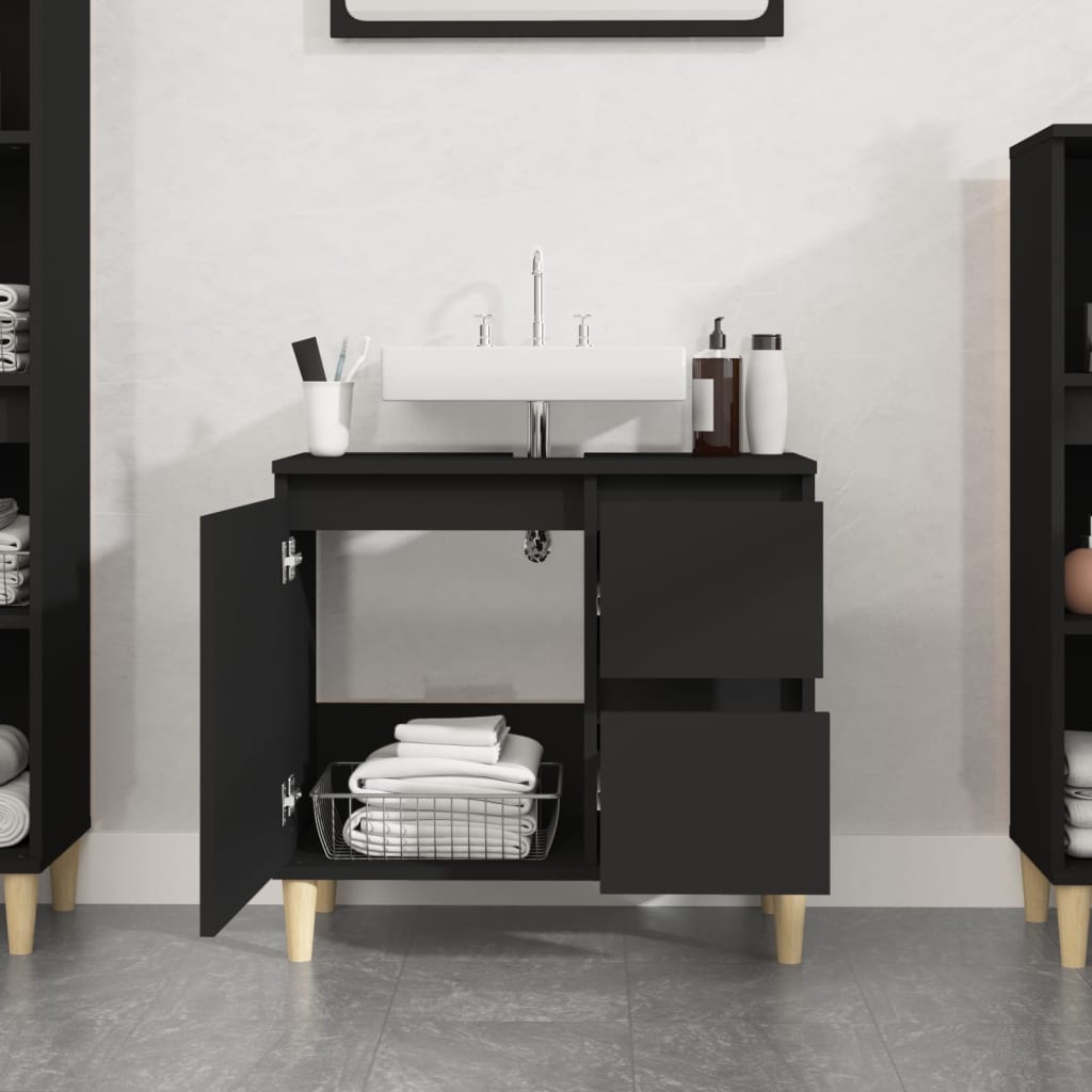 Badkamerkast 65X33X60 Cm Bewerkt Hout