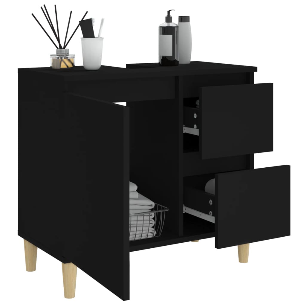 Badkamerkast 65X33X60 Cm Bewerkt Hout