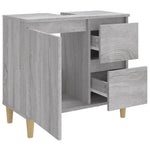 Badkamerkast 65X33X60 Cm Bewerkt Hout Eikenkleurig