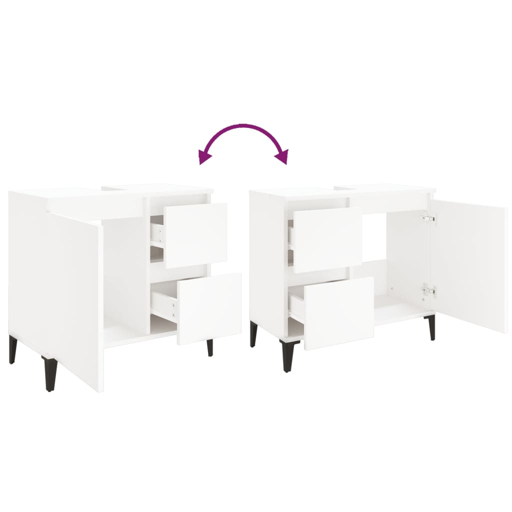 Badkamerkast 65X33X60 Cm Bewerkt Hout