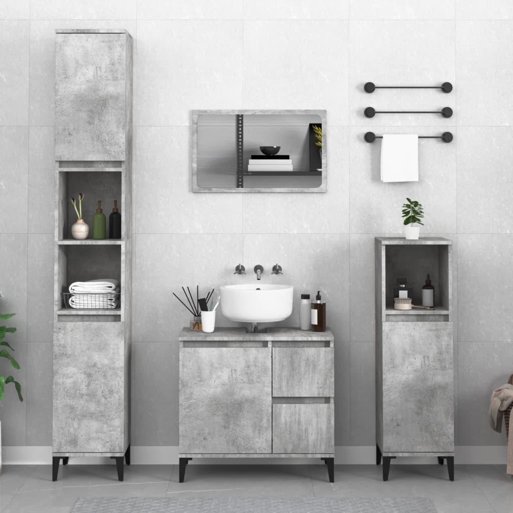 Badkamerkast 65X33X60 Cm Bewerkt Hout Kleurig