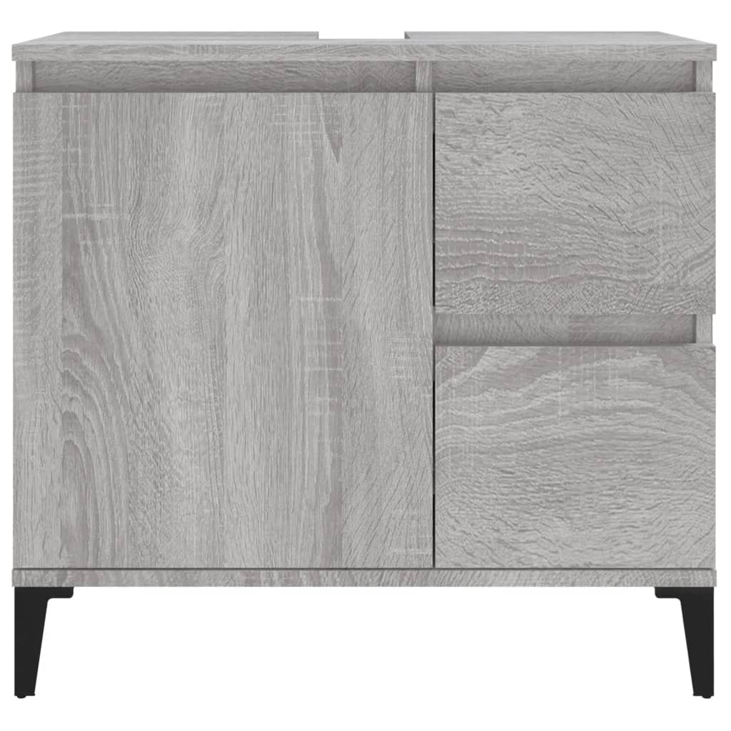 Badkamerkast 65X33X60 Cm Bewerkt Hout Eikenkleurig