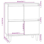 Dressoir 60X35X70 Cm Bewerkt Hout