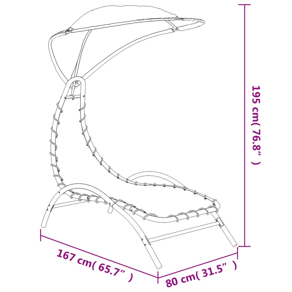 Ligbed Met Luifel 67X80X95 Cm Stof En Staal