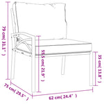 Tuinstoelen Met Grijze Kussens 6X75X79 Cm Staal