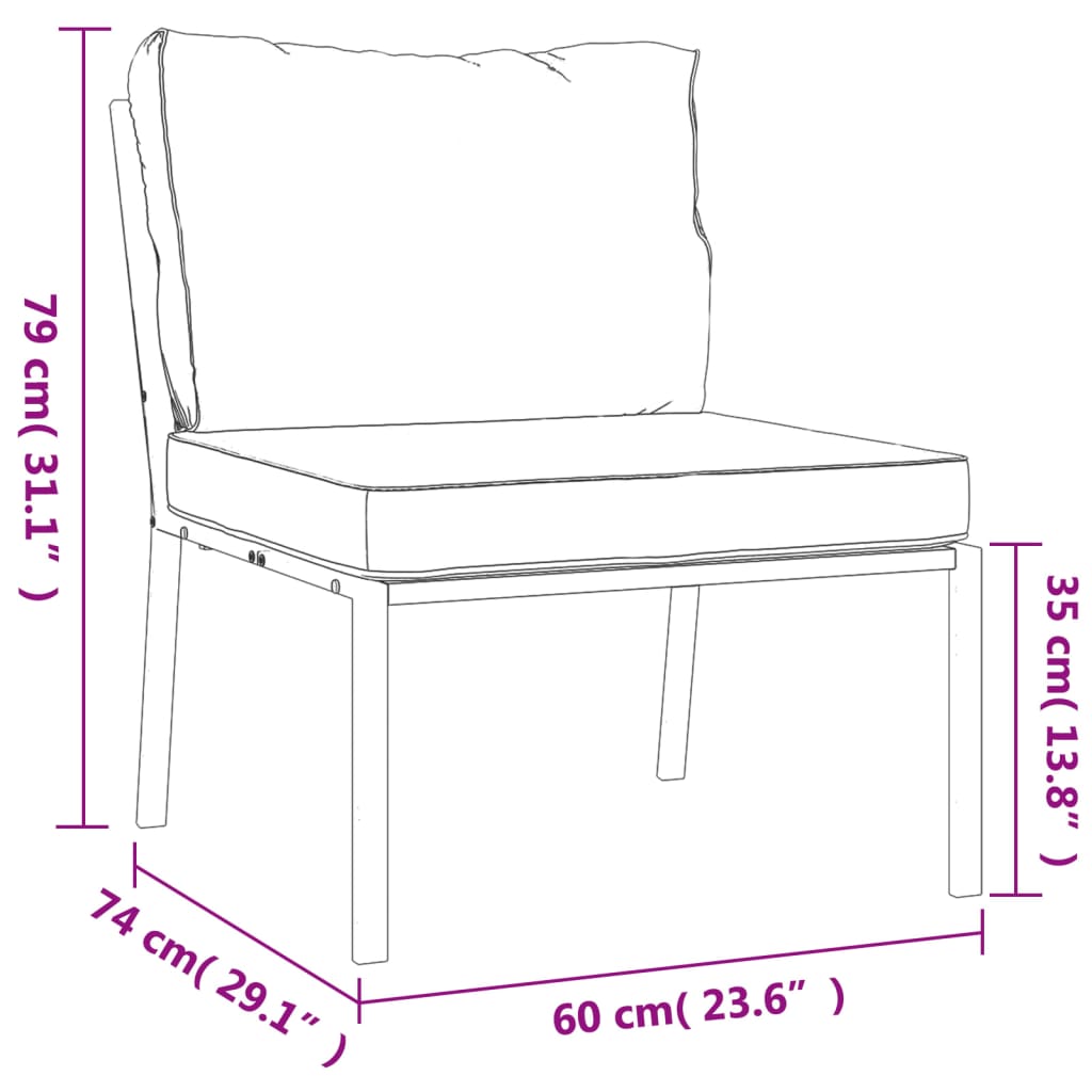 Tuinstoelen Met Grijze Kussens 60X74X79 Cm Staal