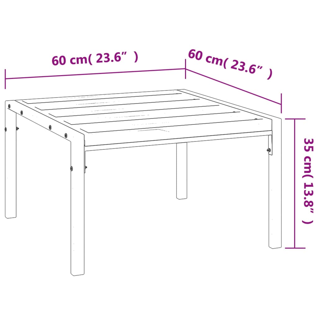 Tuintafel 60X60X35 Cm Staal