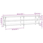 Tv-Meubel 180X40X50 Cm Bewerkt Hout Eikenkleurig