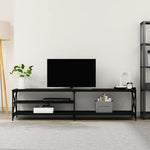 Tv-Meubel 200X40X50 Cm Bewerkt Hout Metaal