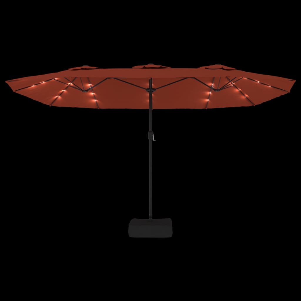 Parasol Dubbel Met Led 449X245 Cm Kleurig