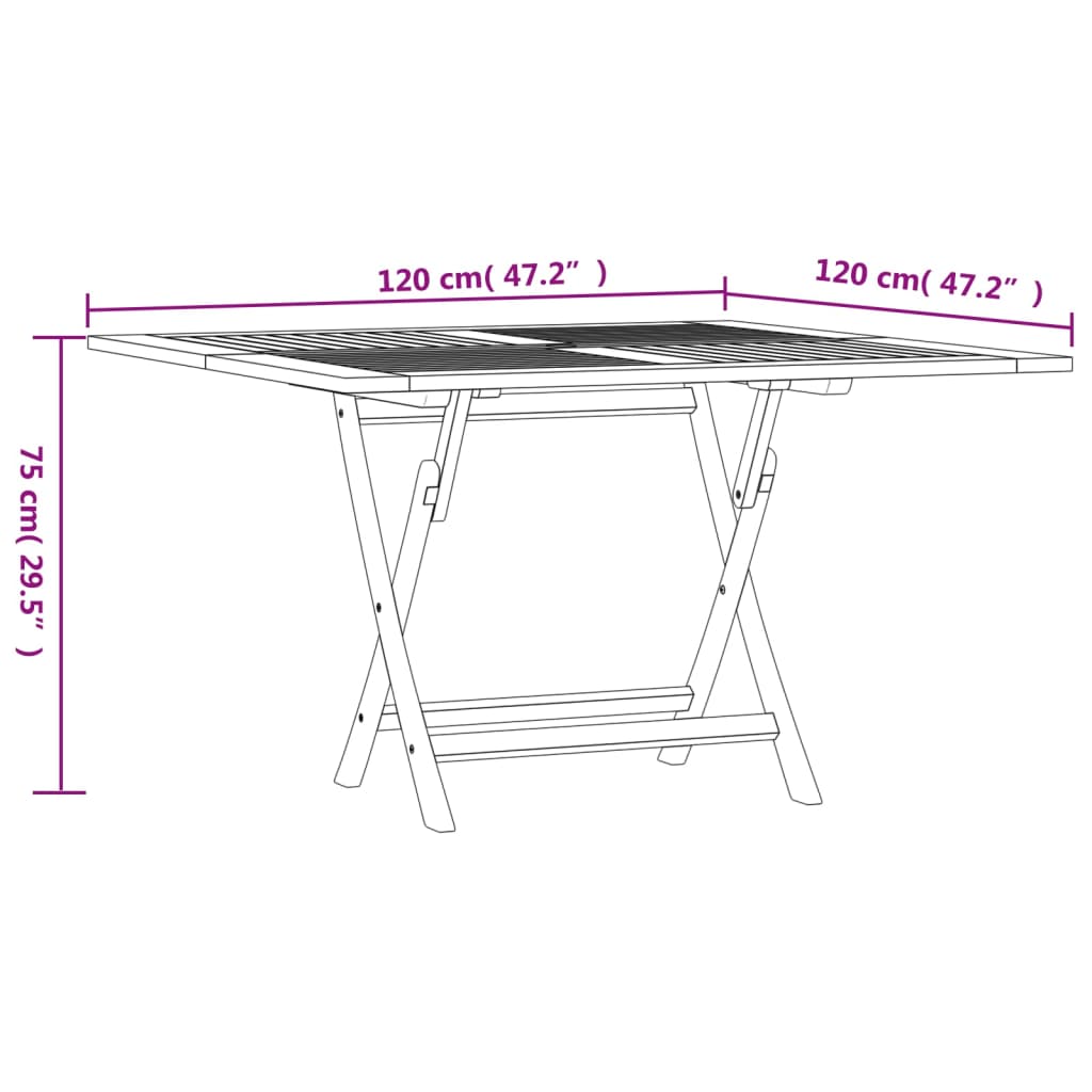 Tuintafel Inklapbaar 20X20X75 Cm Massief Teakhout