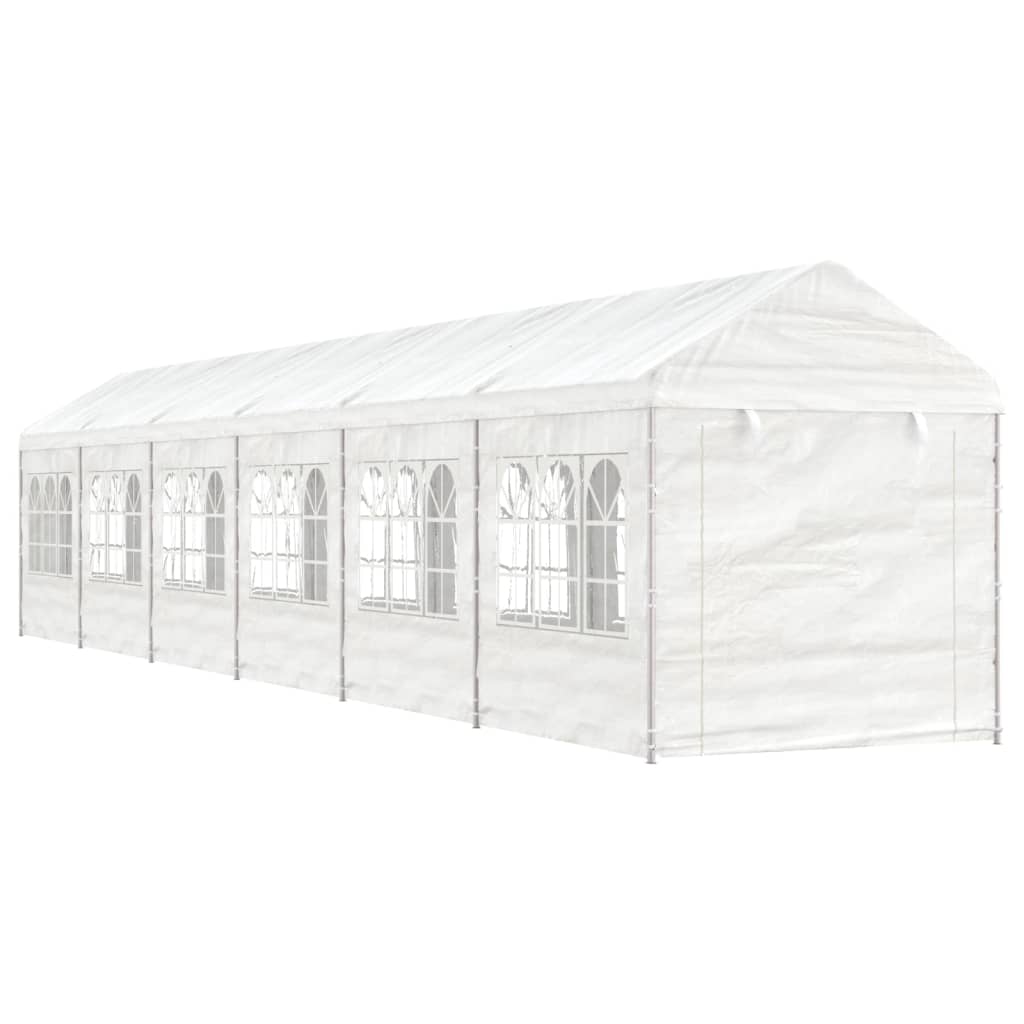 Prieel Met Dak 17,84X2,28X2,69 M Polyetheen Wit