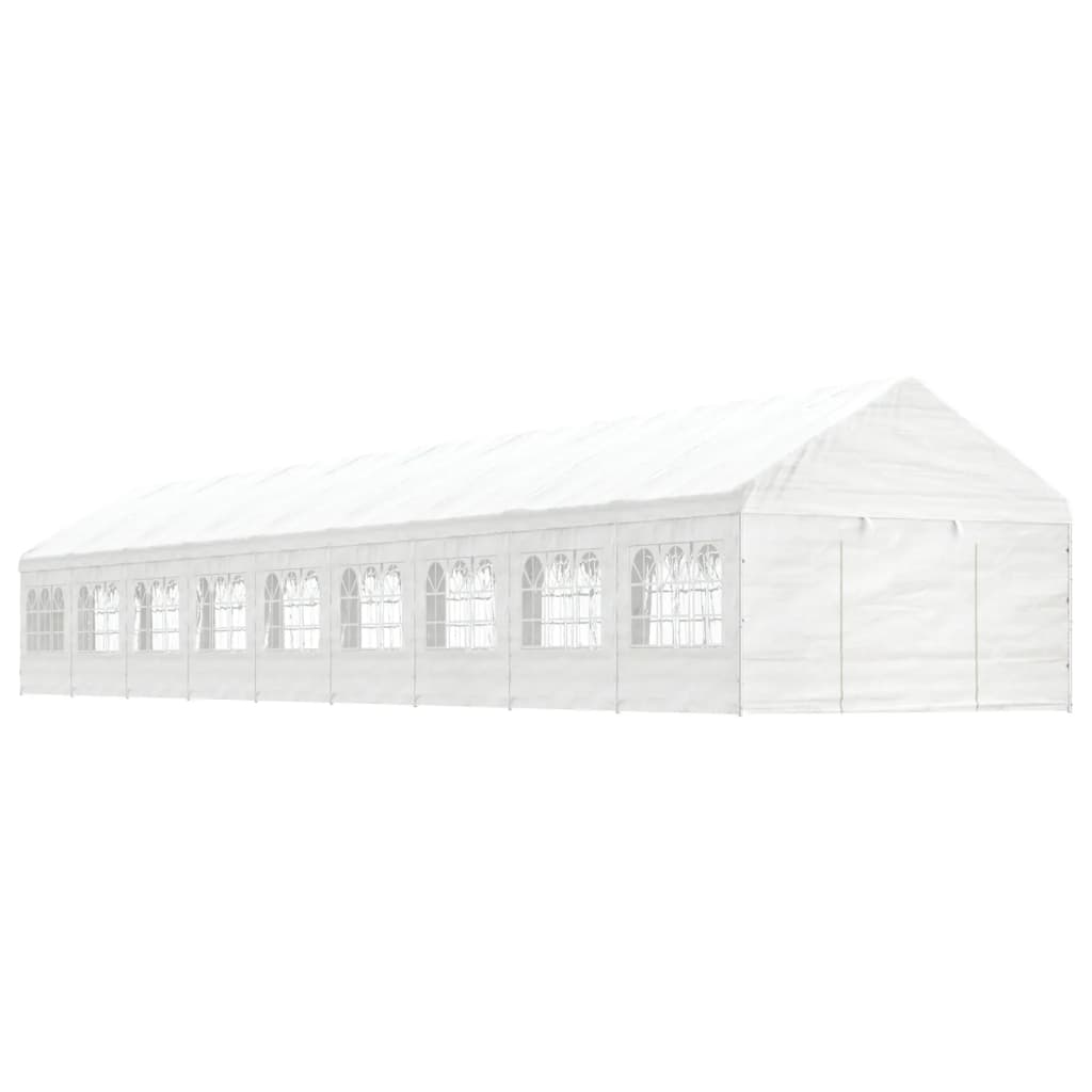 Prieel Met Dak 17,84X4,08X3,22 M Polyetheen Wit