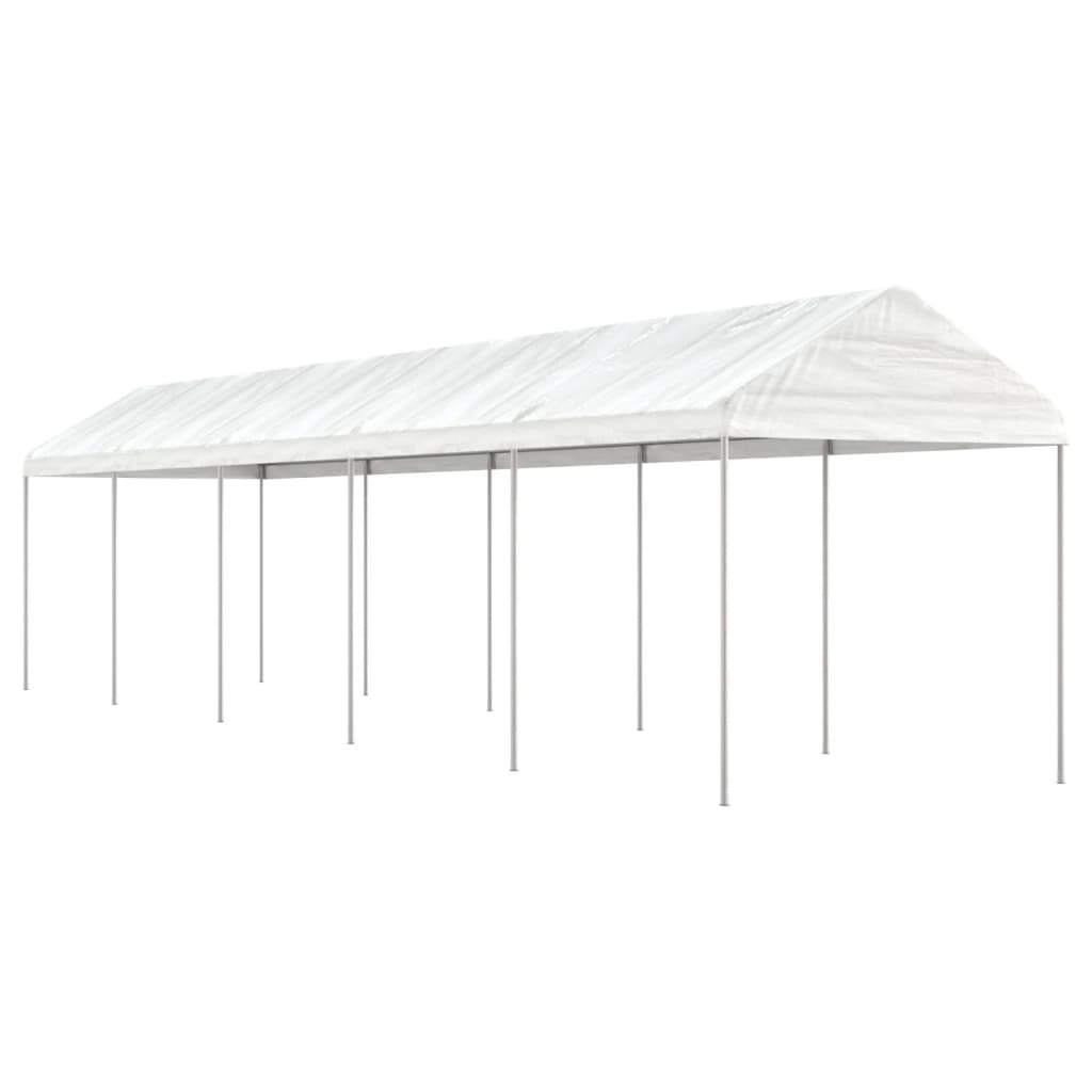 Prieel Met Dak 13,38X2,28X2,69 M Polyetheen Wit