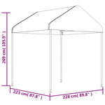 Prieel Met Dak 13,38X2,28X2,69 M Polyetheen Wit