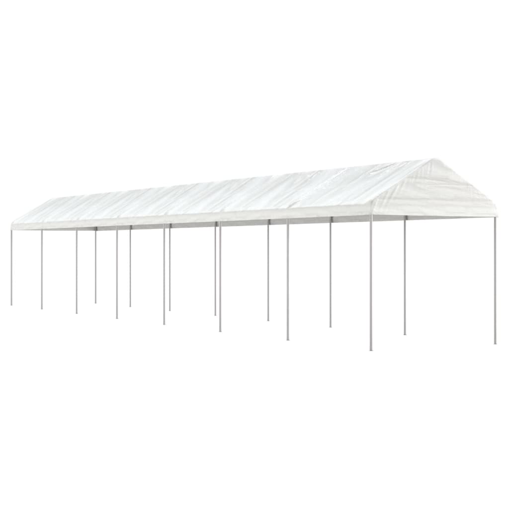 Prieel Met Dak 13,38X2,28X2,69 M Polyetheen Wit