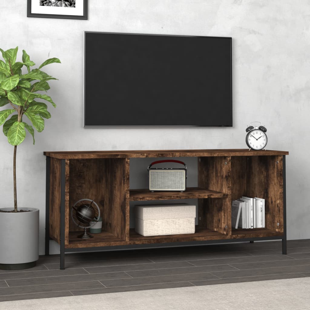 Tv-Meubel 102X35X45 Cm Bewerkt Hout Bruin Eikenkleur