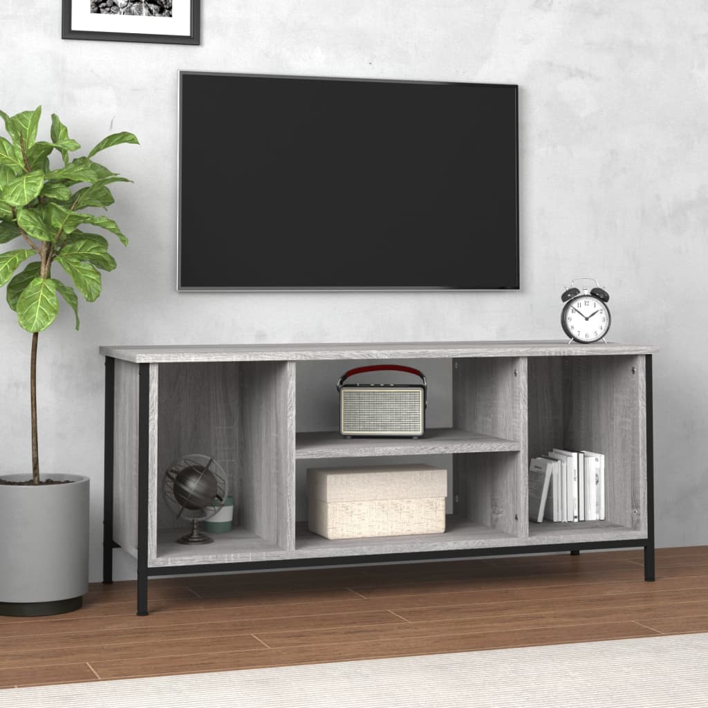 Tv-Meubel 102X35X45 Cm Bewerkt Hout Bruin Eikenkleur