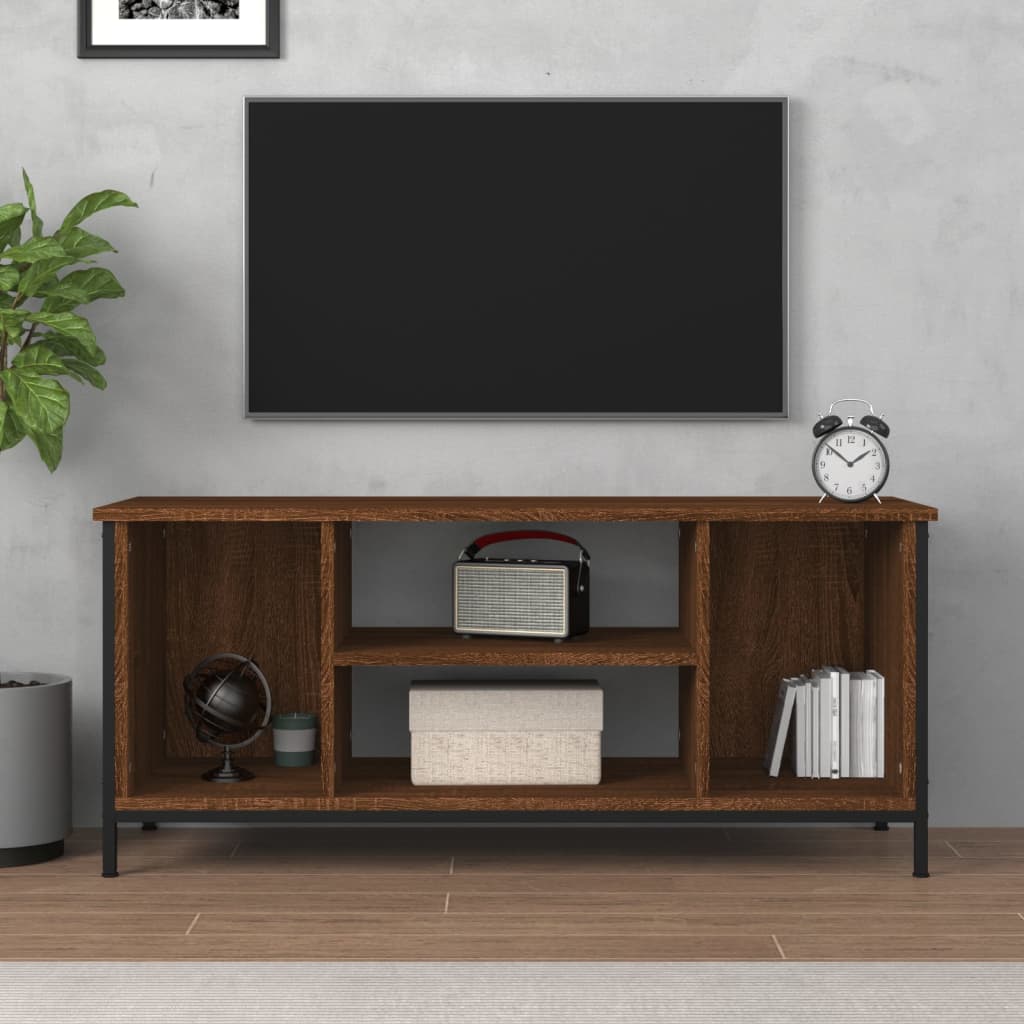 Tv-Meubel 102X35X45 Cm Bewerkt Hout Bruin Eikenkleur