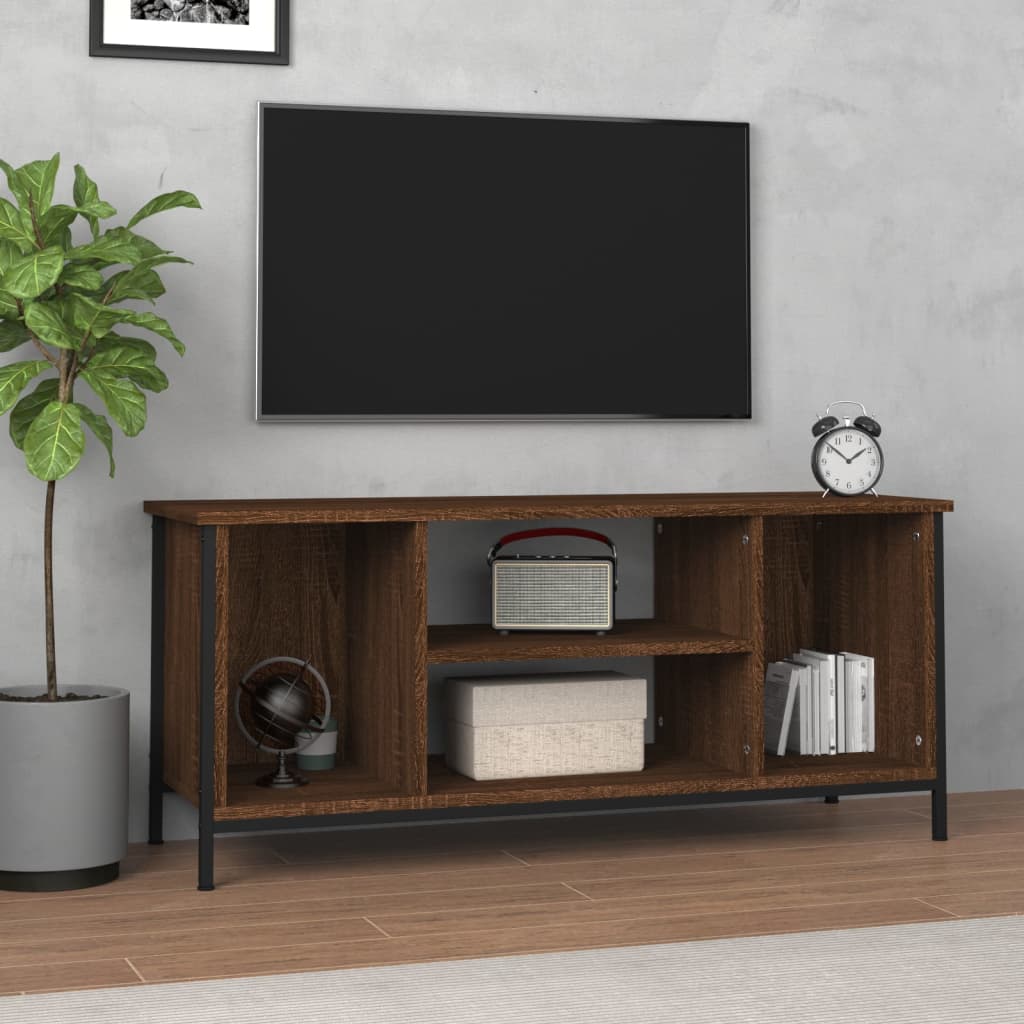 Tv-Meubel 102X35X45 Cm Bewerkt Hout Bruin Eikenkleur