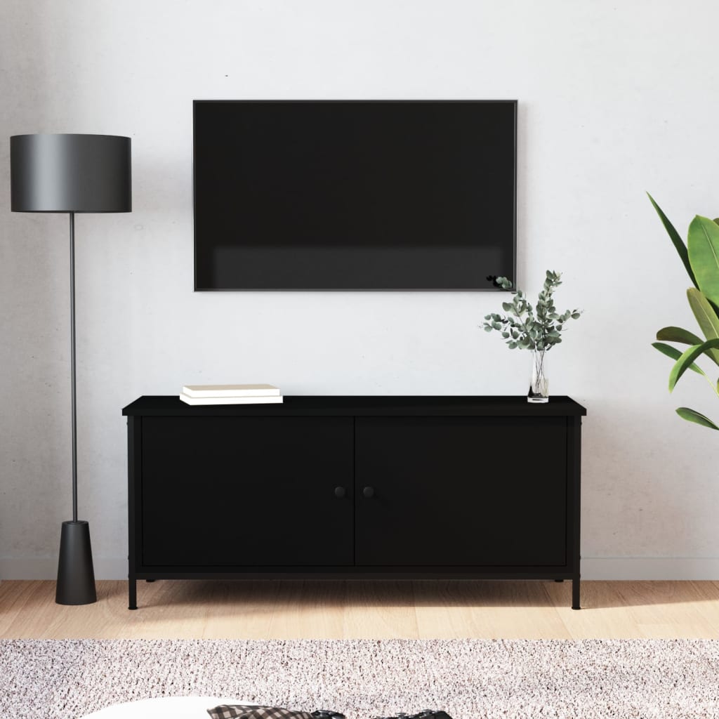 Tv-Meubel Met Deuren Bewerkt Hout