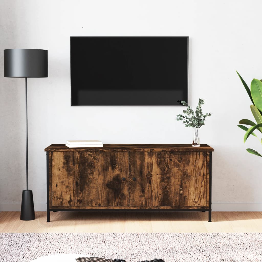 Tv-Meubel Met Deuren Bewerkt Hout