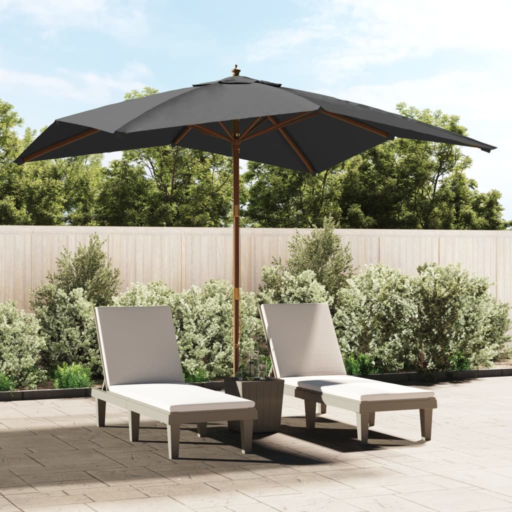 Parasol Met Houten Paal 300X300X273 Cm