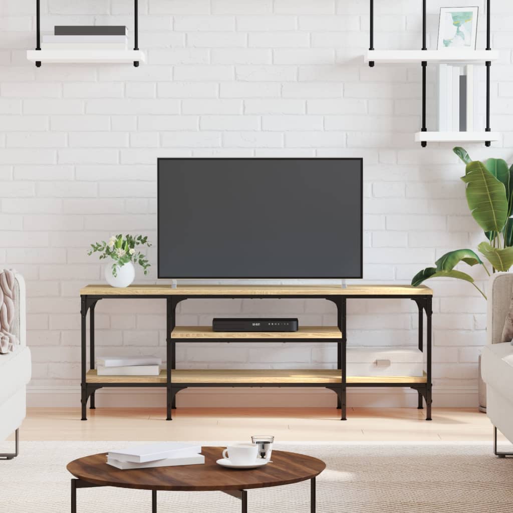 Tv-Meubel Bewerkt Hout En Ijzer Kleur