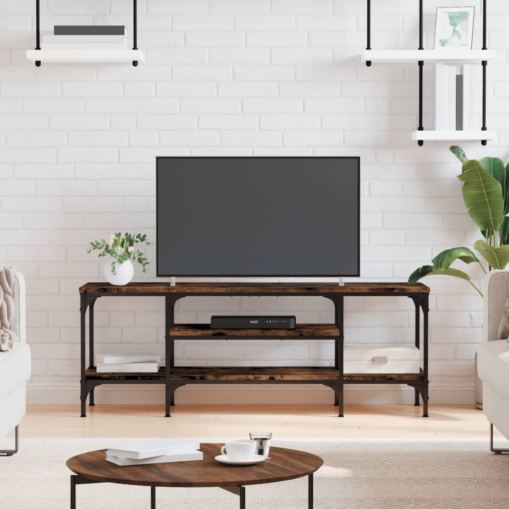 Tv-Meubel Bewerkt Hout En Ijzer Kleur