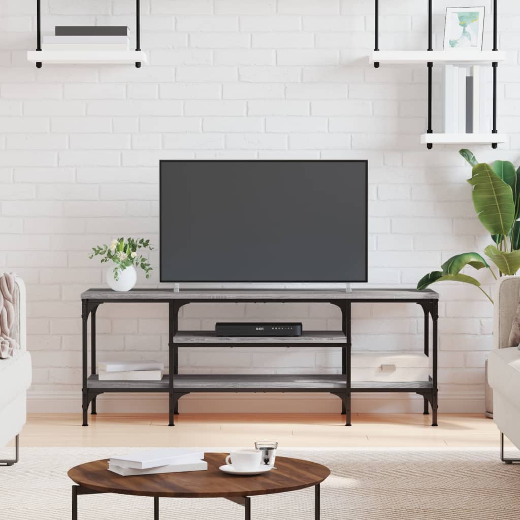 Tv-Meubel Bewerkt Hout En Ijzer Kleur