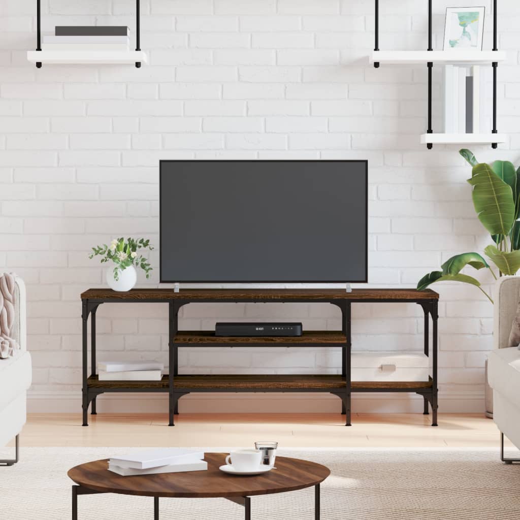 Tv-Meubel Bewerkt Hout En Ijzer Kleur
