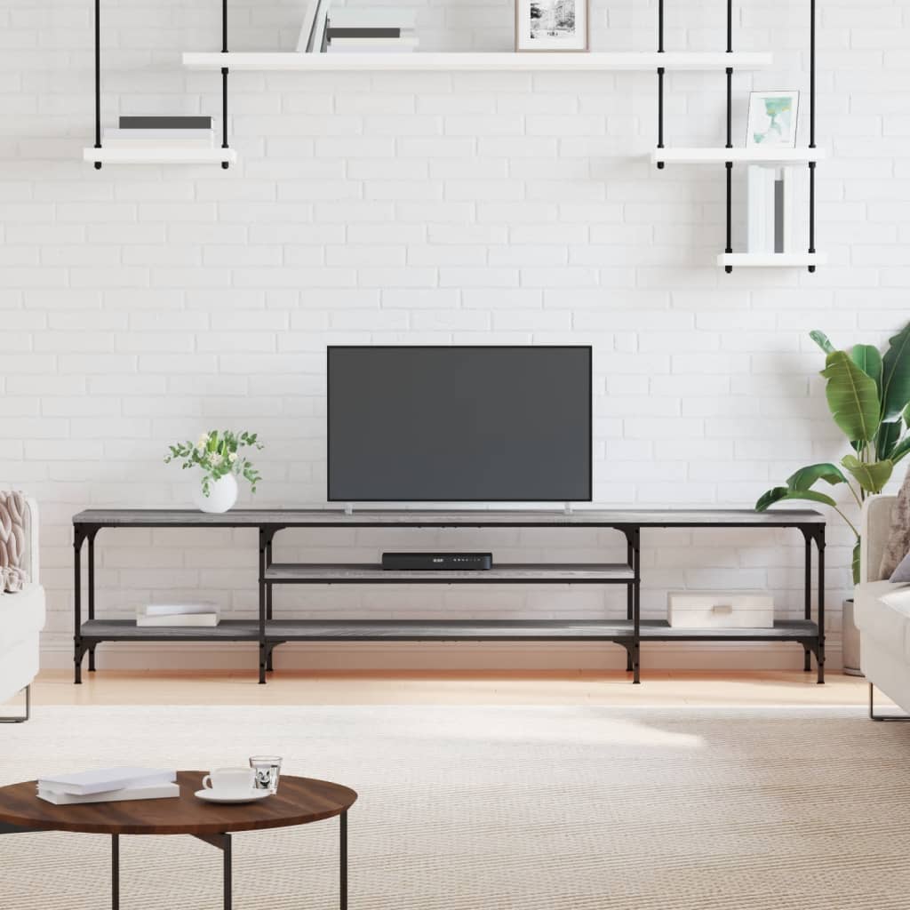 Tv-Meubel Bewerkt Hout En Ijzer Kleur