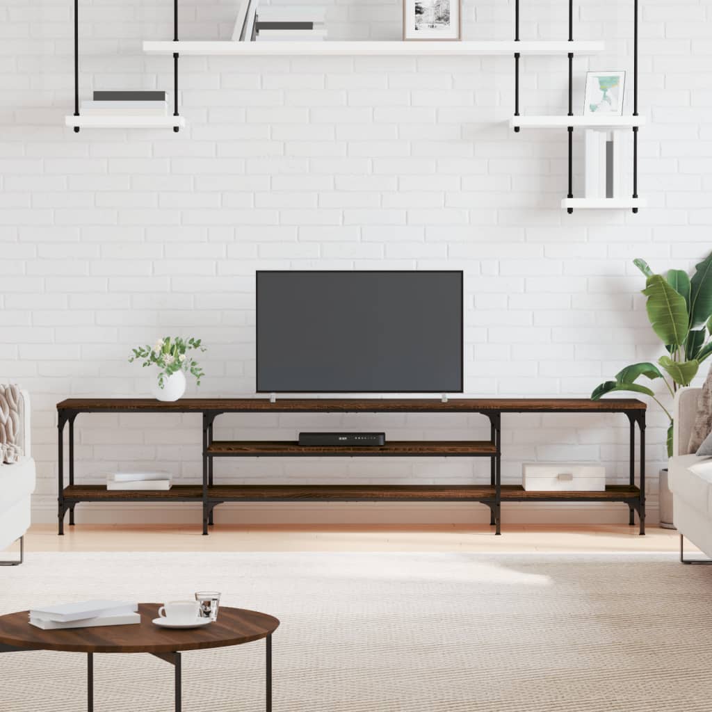 Tv-Meubel Bewerkt Hout En Ijzer Kleur