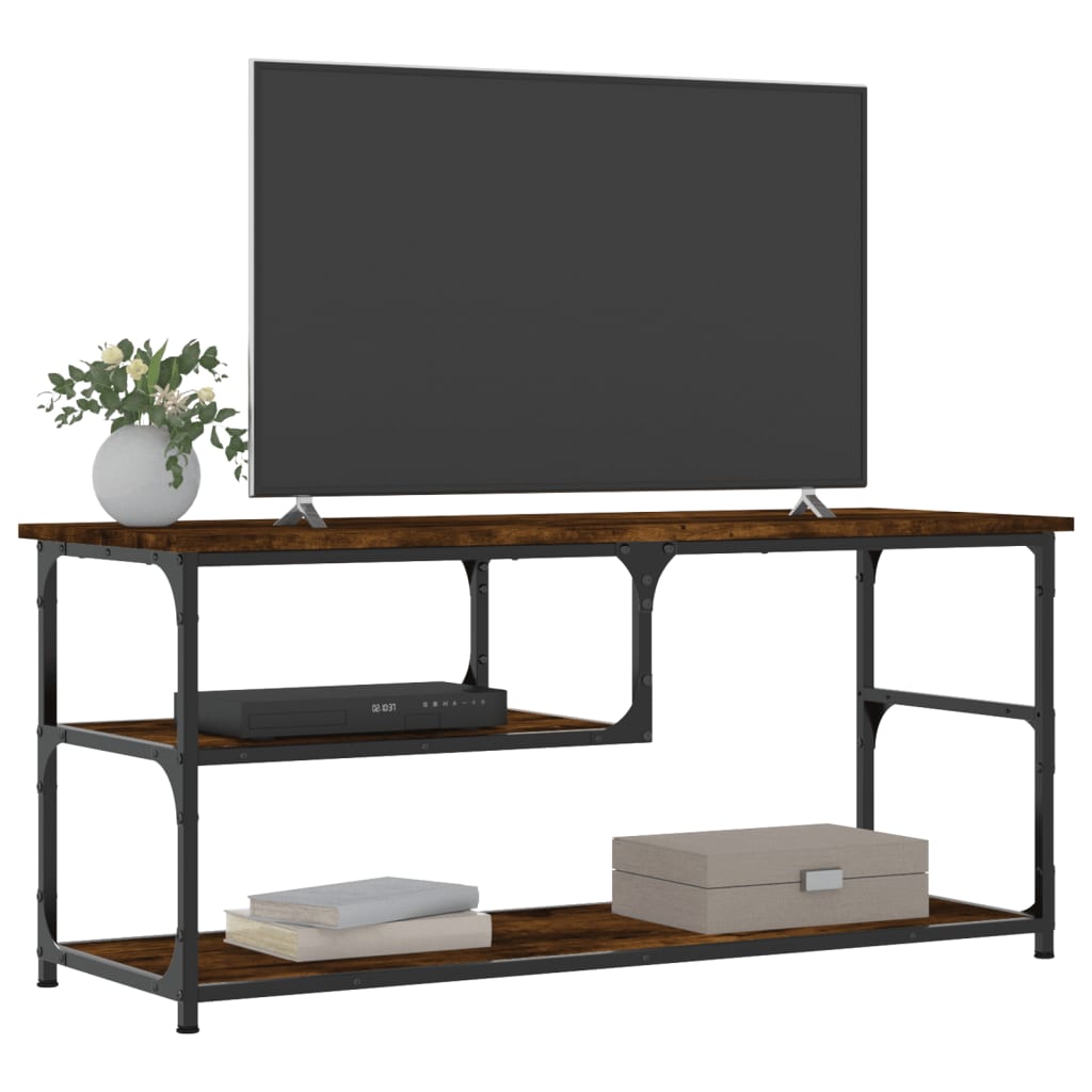 Tv-Meubel 103X38X46,5 Cm Bewerkt Hout Staal Kleur