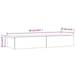 Tv-Meubel Met Led-Verlichting 90X35X15,5 Cm Betongrijs