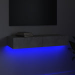 Tv-Meubel Met Led-Verlichting 90X35X15,5 Cm Betongrijs