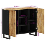 Dressoir Met 2 Deuren 90X33X75 Cm Massief Mangohout