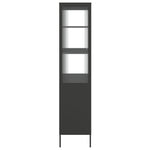 Hoge Kast 90X40X180 Cm Glas En Staal Zwart