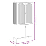 Hoge Kast 90X40X180 Cm Glas En Staal Zwart