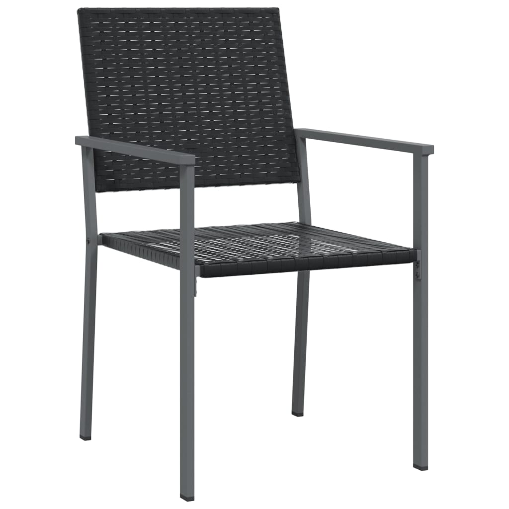 Tuinstoelen 54X6,5X89 Cm Poly Rattan Zwart