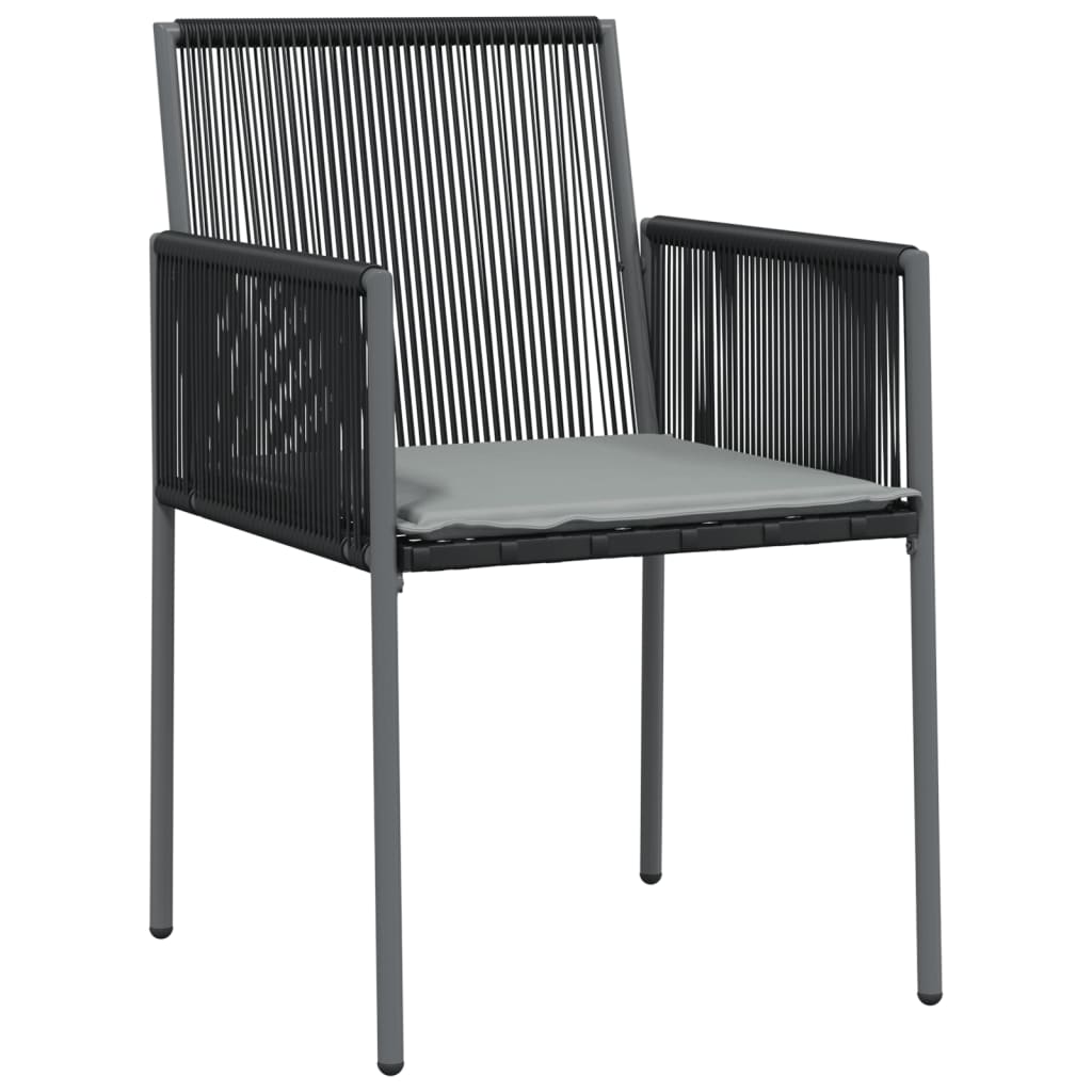 Tuinstoelen Met Kussens 54X60,5X83,5 Cm Poly Rattan Zwart