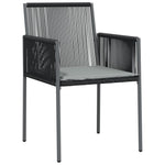 Tuinstoelen Met Kussens 54X60,5X83,5 Cm Poly Rattan Zwart