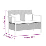 Tuinbank 2-Zits Met Kussens Poly Rattan