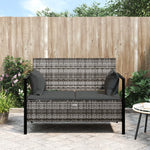 Tuinbank 2-Zits Met Kussens Poly Rattan