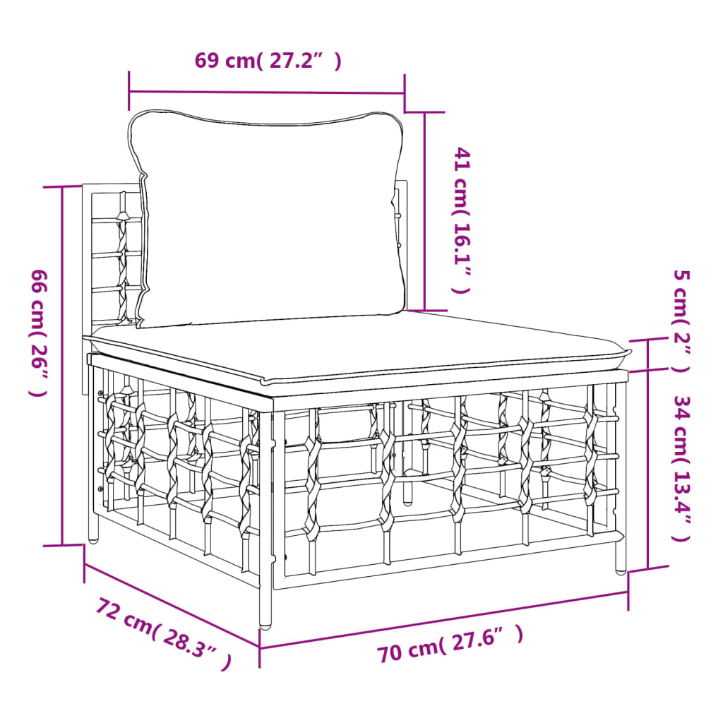 Tuin Met Donkergrijze Kussens Poly Rattan