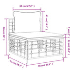 Tuin Met Donkergrijze Kussens Poly Rattan
