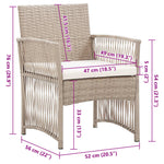 Tuinstoelen Met Kussens 2 St Poly Rattan Beige