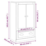 Hoge Kast 60X35,5X103,5 Cm Bewerkt Hout